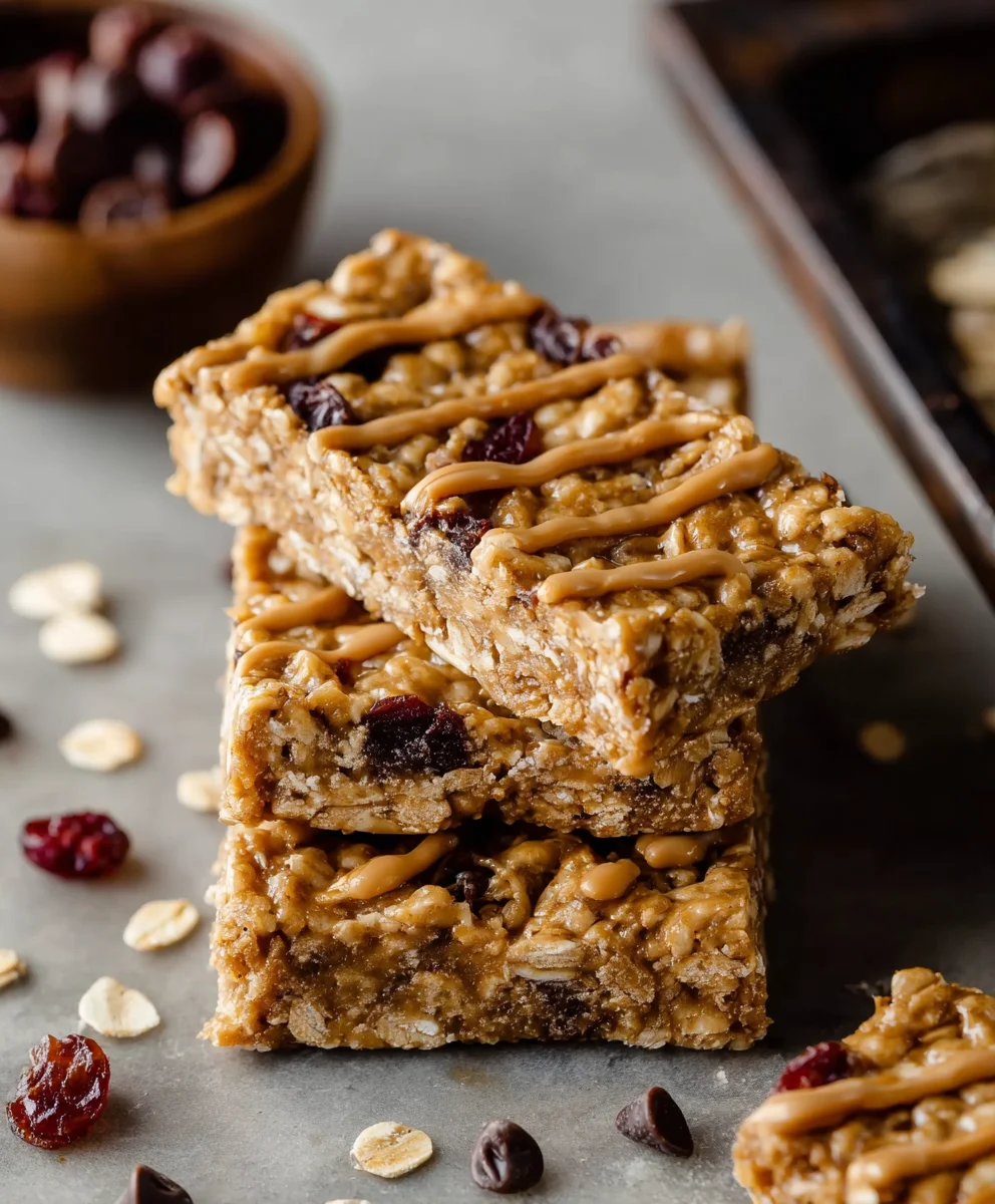Soft Baked Peanut Butter Granola Bars-Easy Recipe