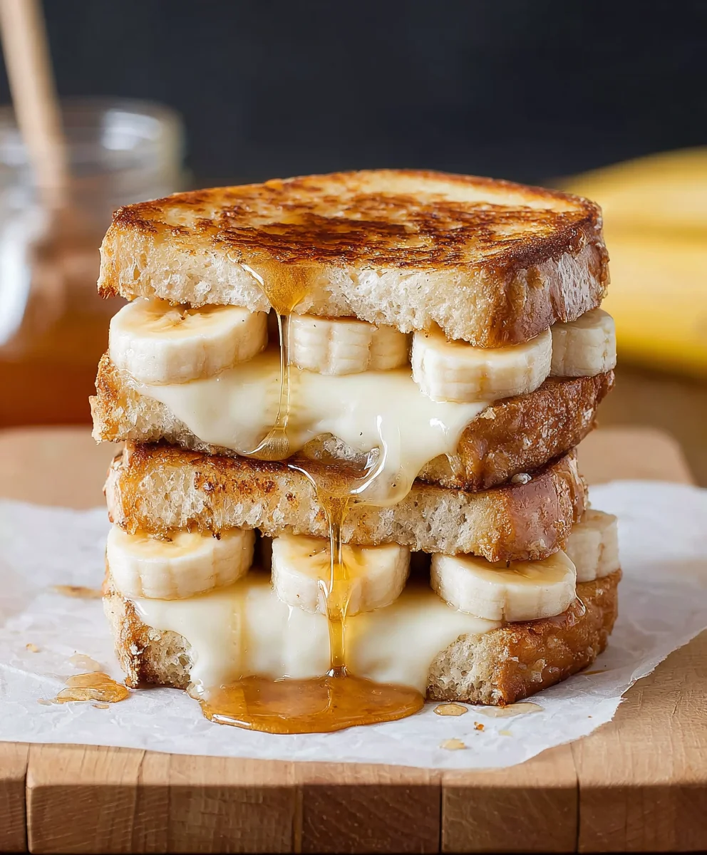 Honey Banana Grilled Cheese - Sweet & Savory Sandwich