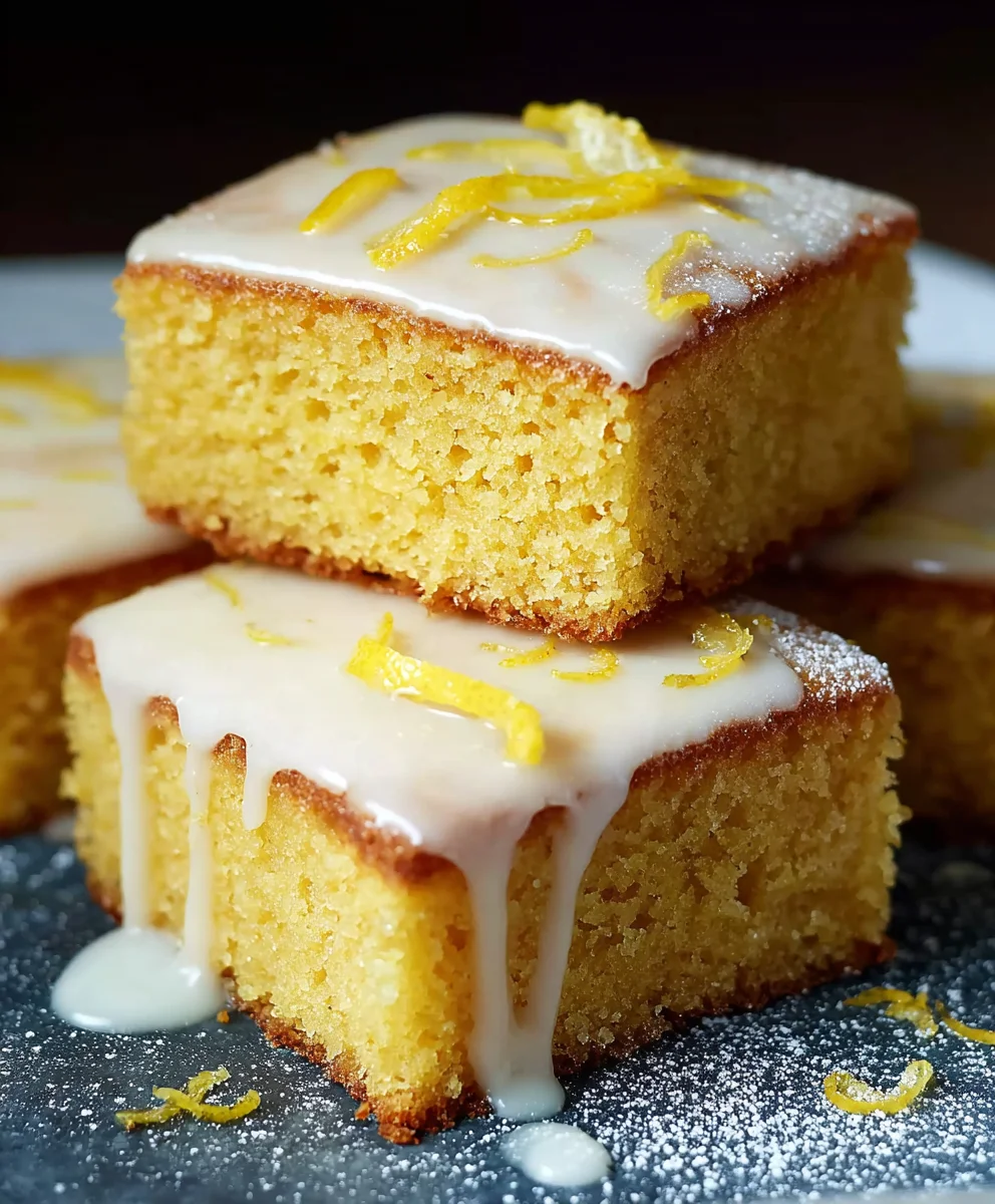 Easy Lemon Drizzle Traybake Cake - Simple & Delicious