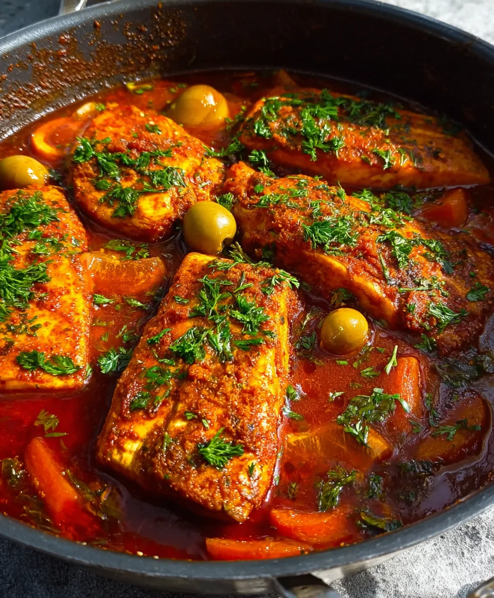 Spicy Moroccan Fish Recipe - Rich Flavorful Sauce