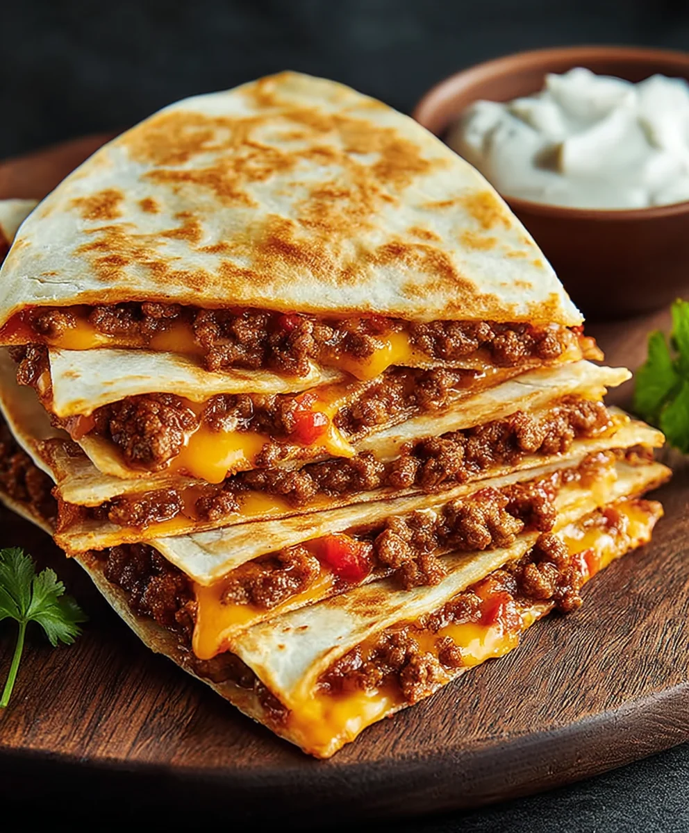 Easy Cheesy Ground Beef Quesadillas Recipe