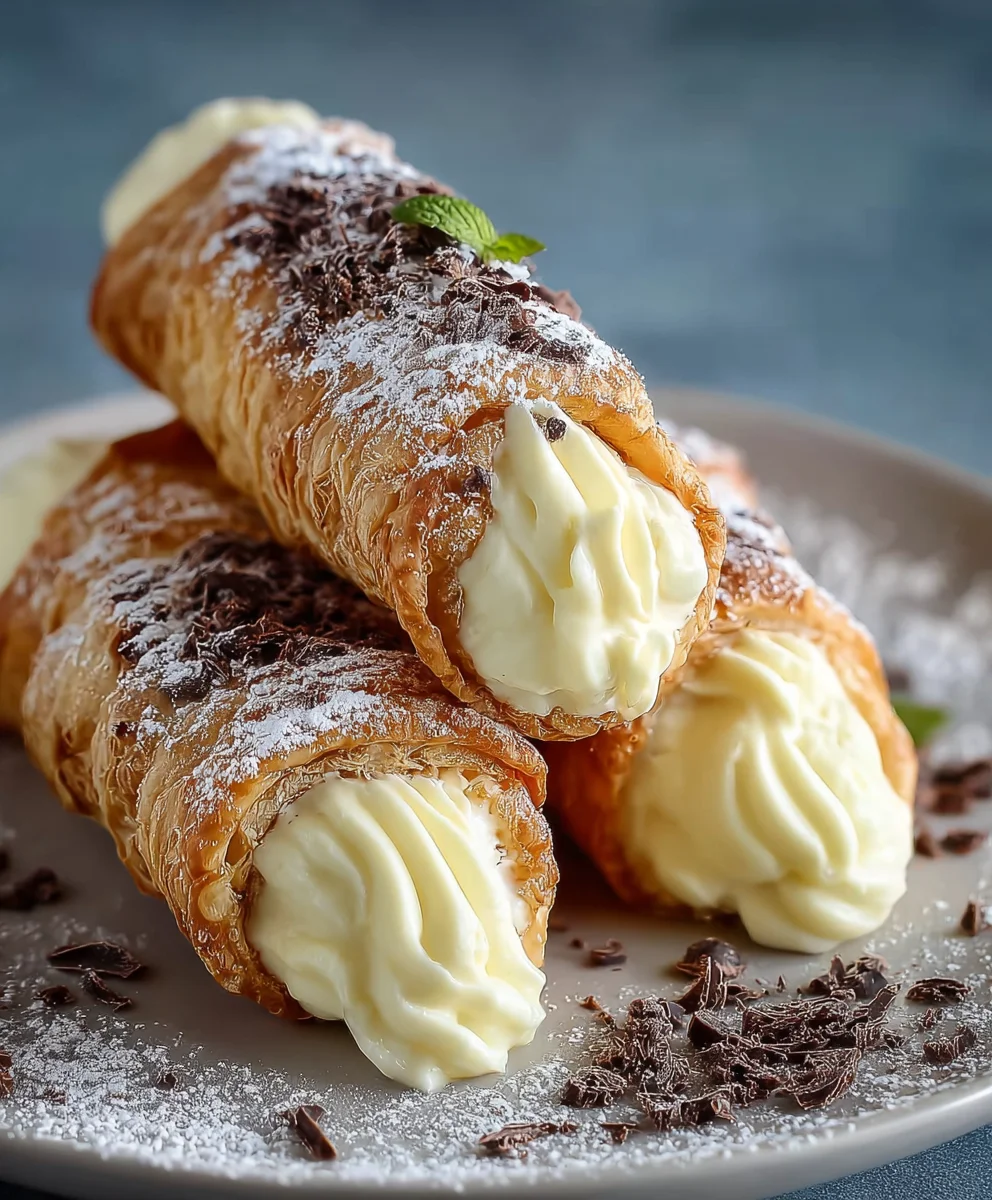 Easy Italian Cream Stuffed Cannoncini Recipe