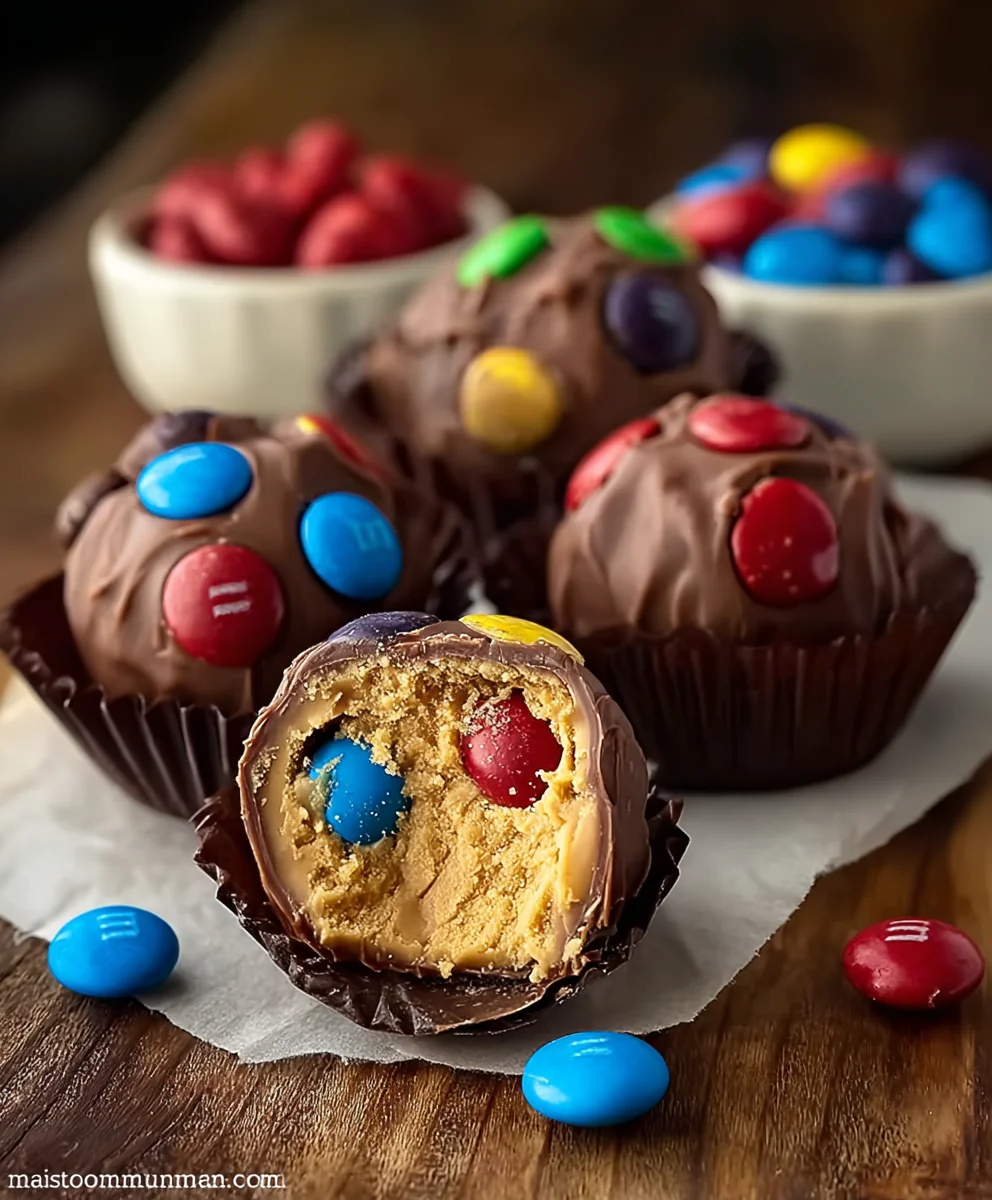 Peanut Butter M&M's Truffles-Easy Sweet Treat