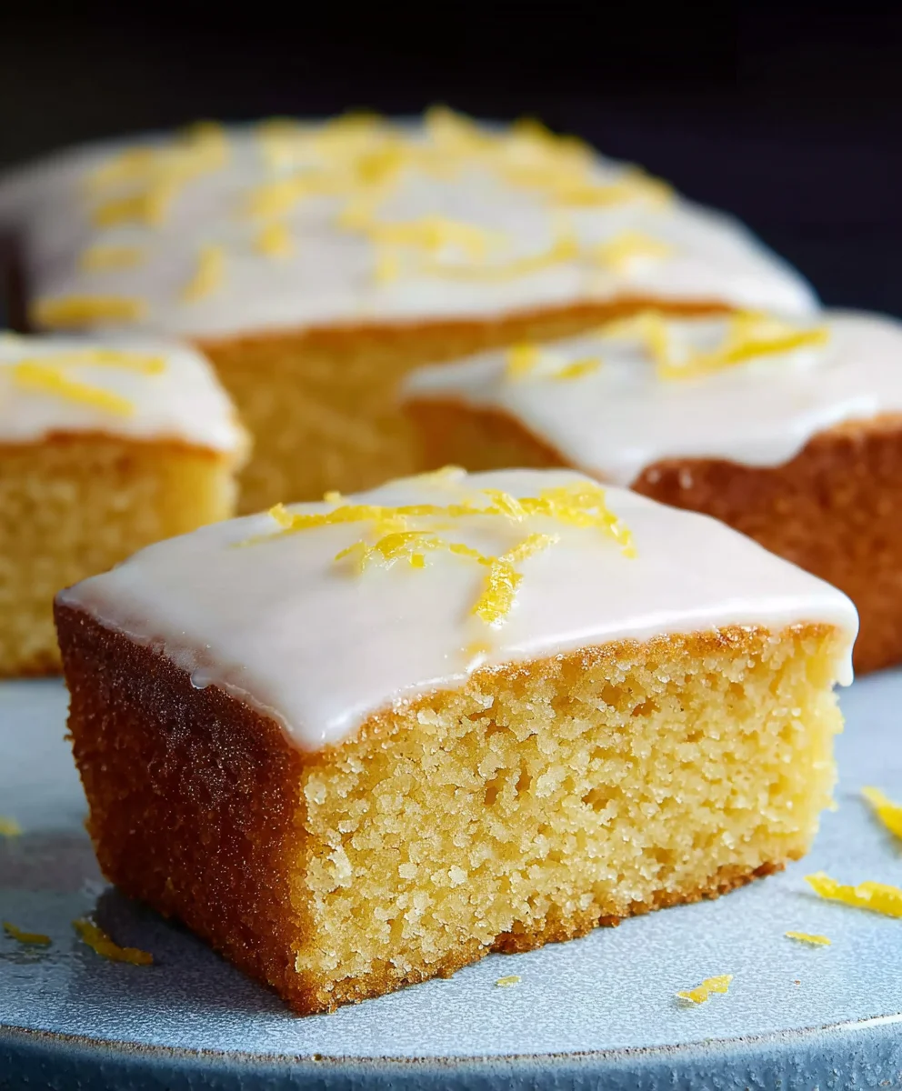 Easy Lemon Drizzle Traybake Cake - Simple & Delicious