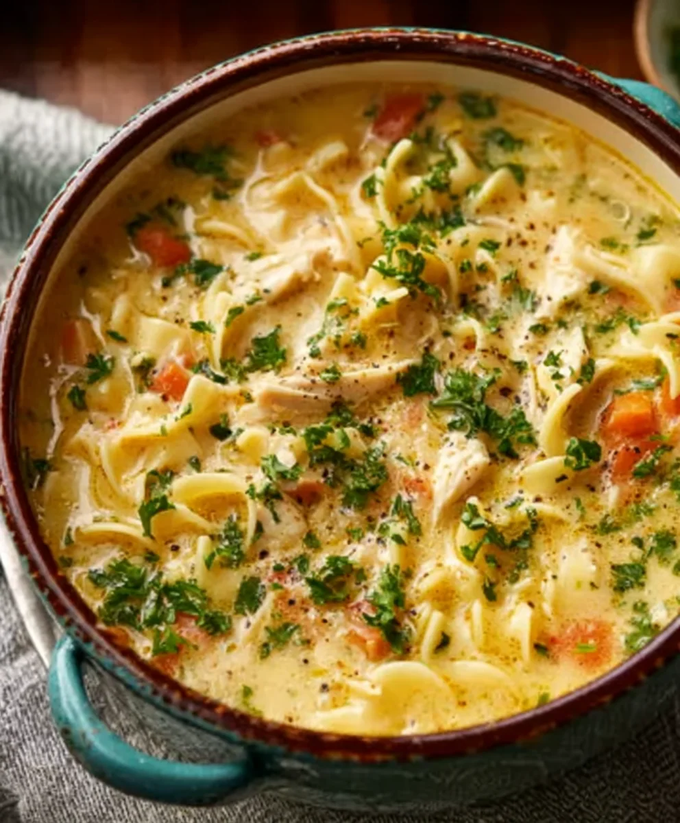 Easy Crack Chicken Noodle Soup - Comfort Food