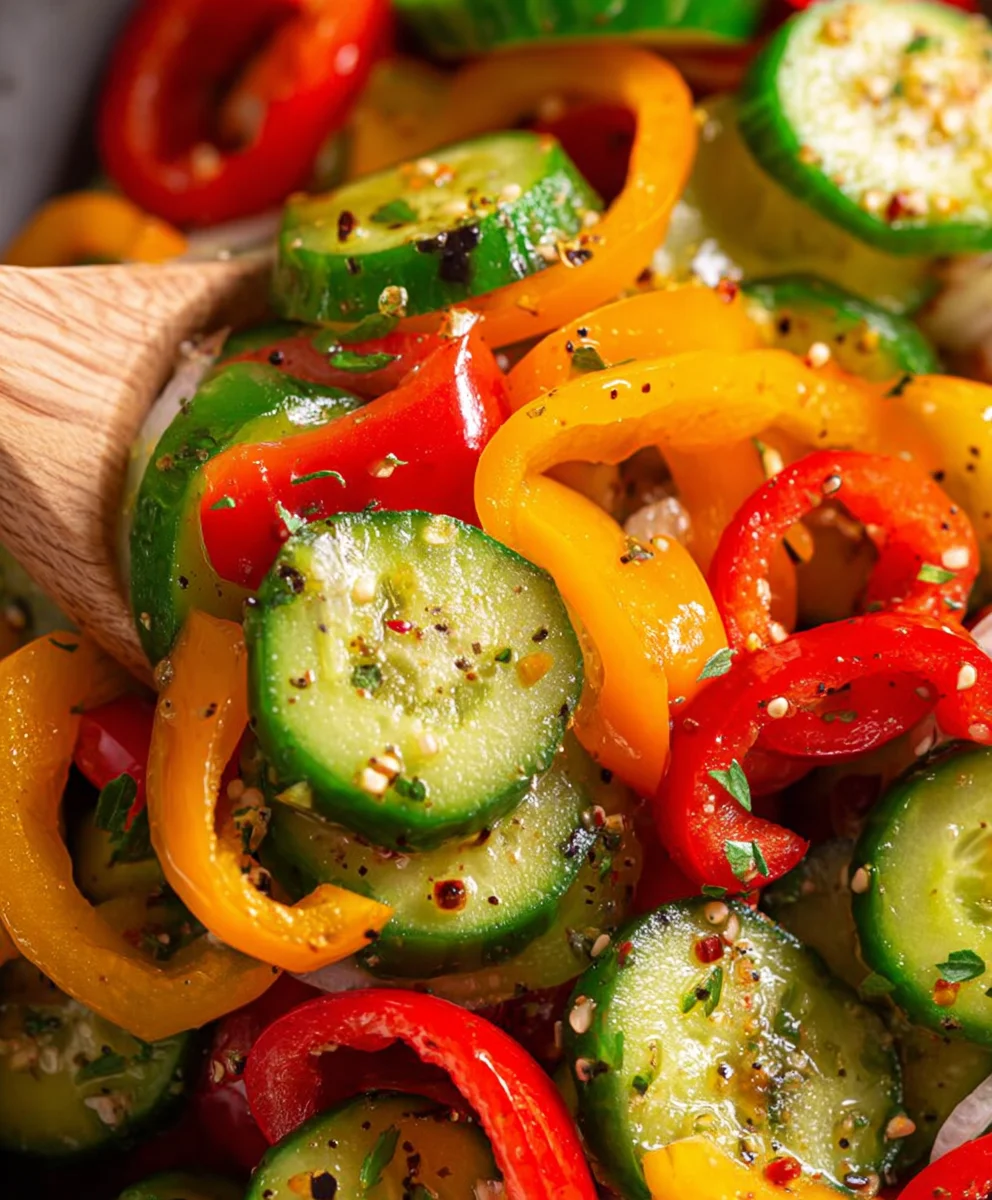 Cucumber Sweet Pepper Salad - Fresh & Easy Recipe