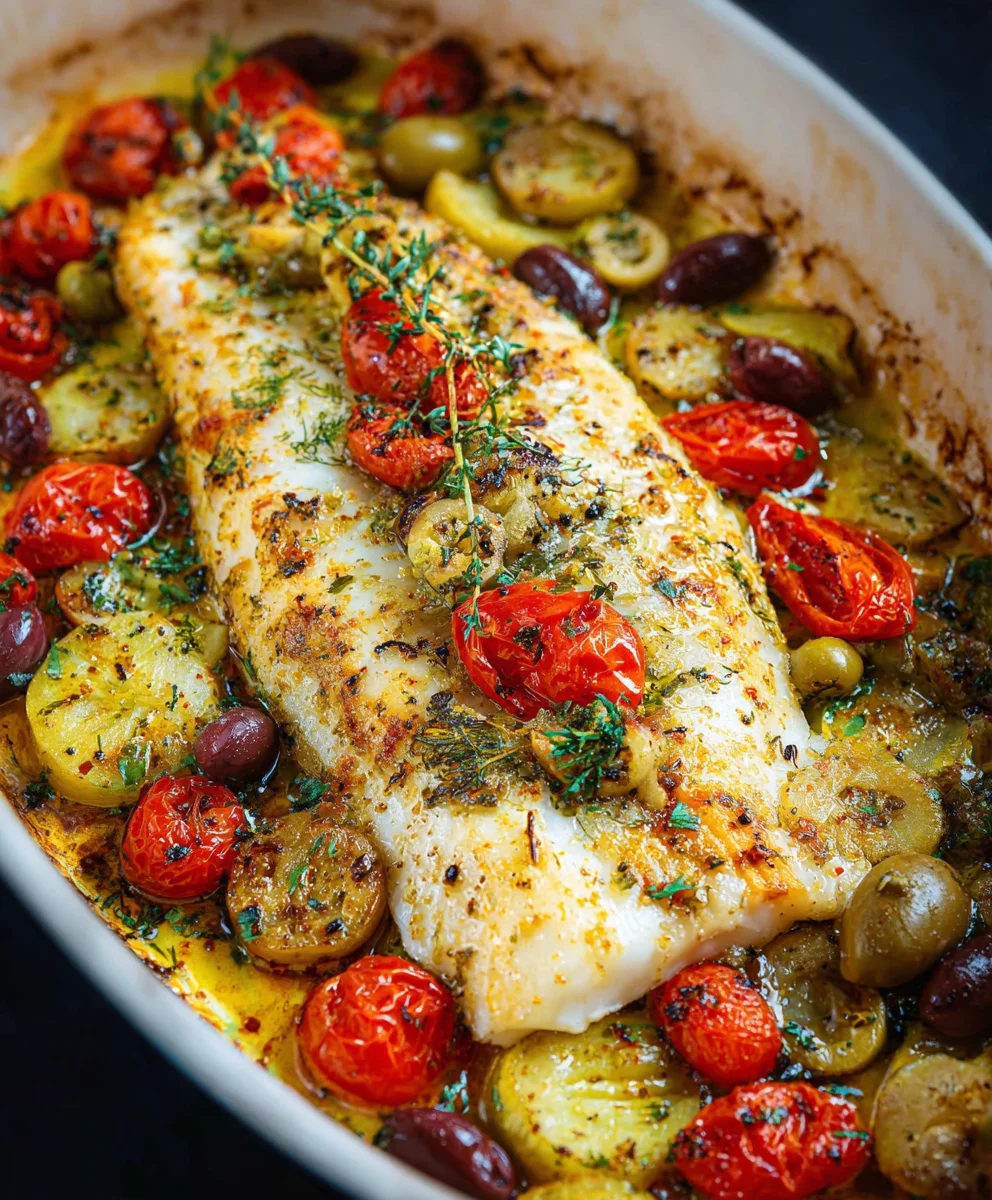 Easy Mediterranean Baked Fish- Simple Healthy Dinner