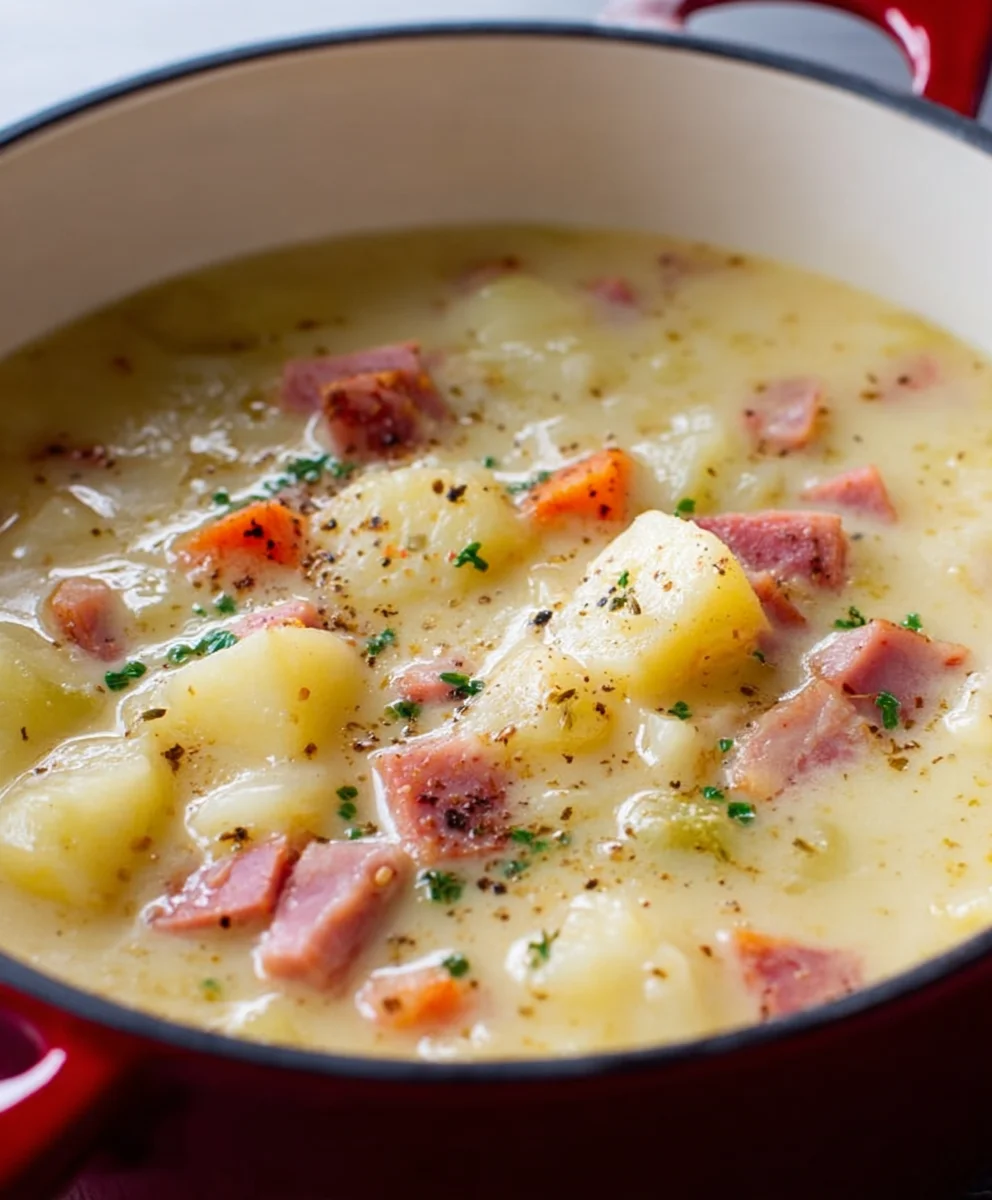 Easy Comforting Beef Beef Ham Potato Soup - Delicious
