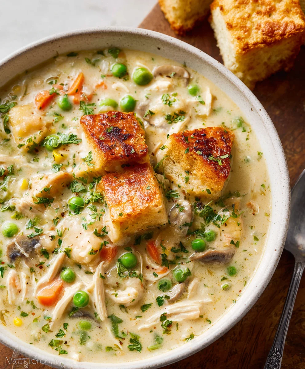 Easy Chicken Pot Pie Soup Recipe-Comfort Food