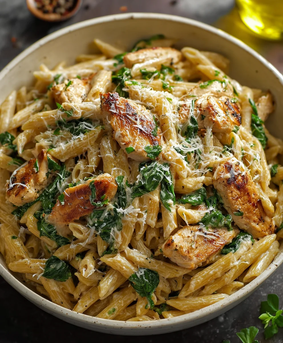 Healthy Garlic Parmesan Chicken Pasta-Quick Meal