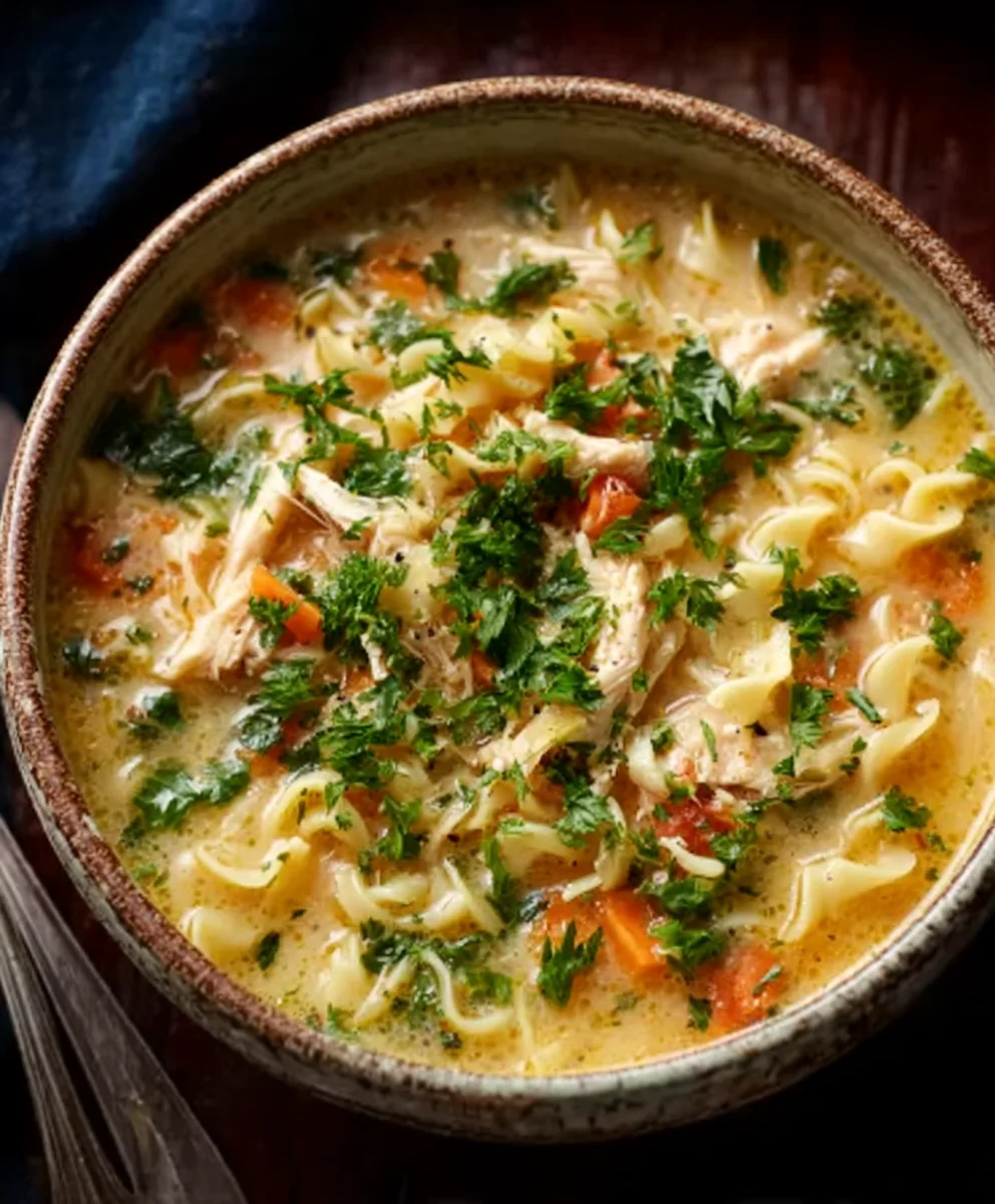 Easy Crack Chicken Noodle Soup - Comfort Food