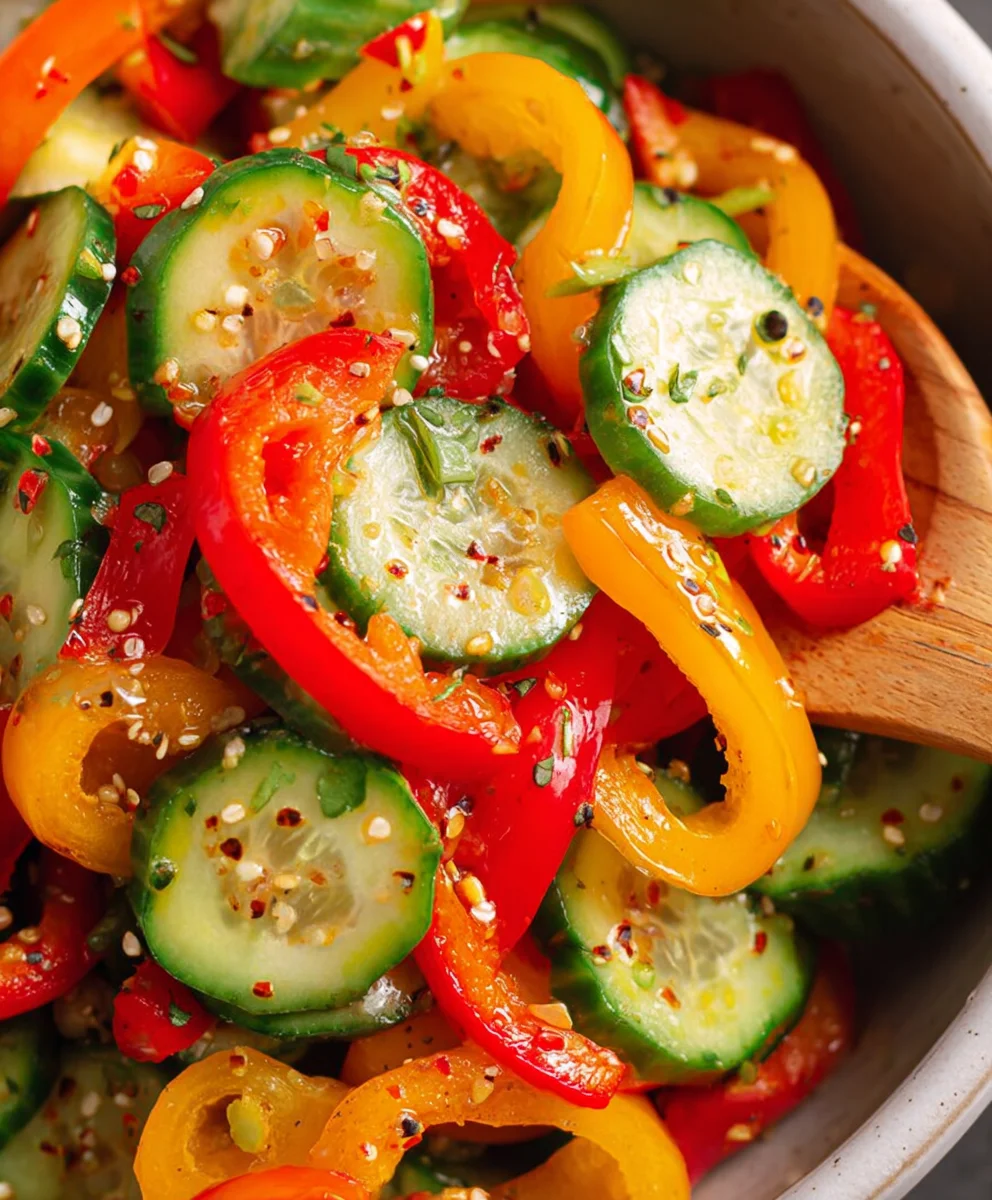 Cucumber Sweet Pepper Salad - Fresh & Easy Recipe