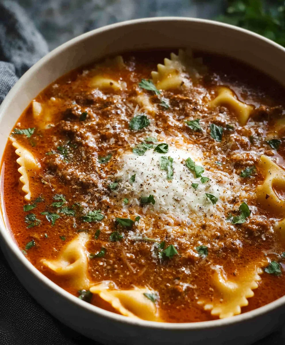 One Pot Lasagna Soup - Quick & Delicious
