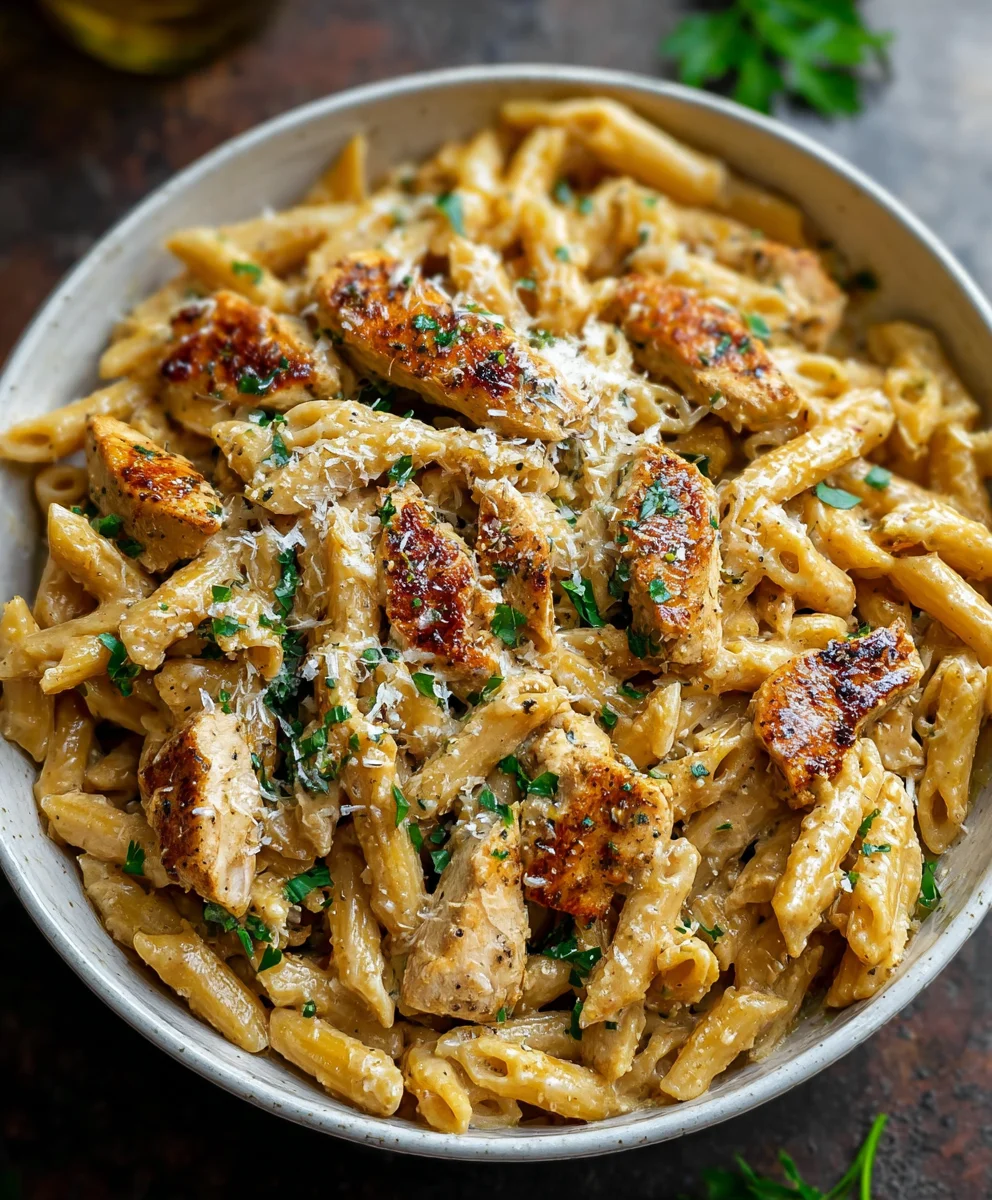 Healthy Garlic Parmesan Chicken Pasta-Quick Meal