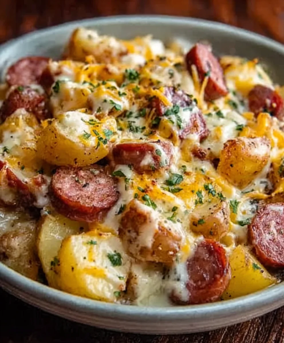 Cheesy Ranch Beef Sausage Potatoes Recipe