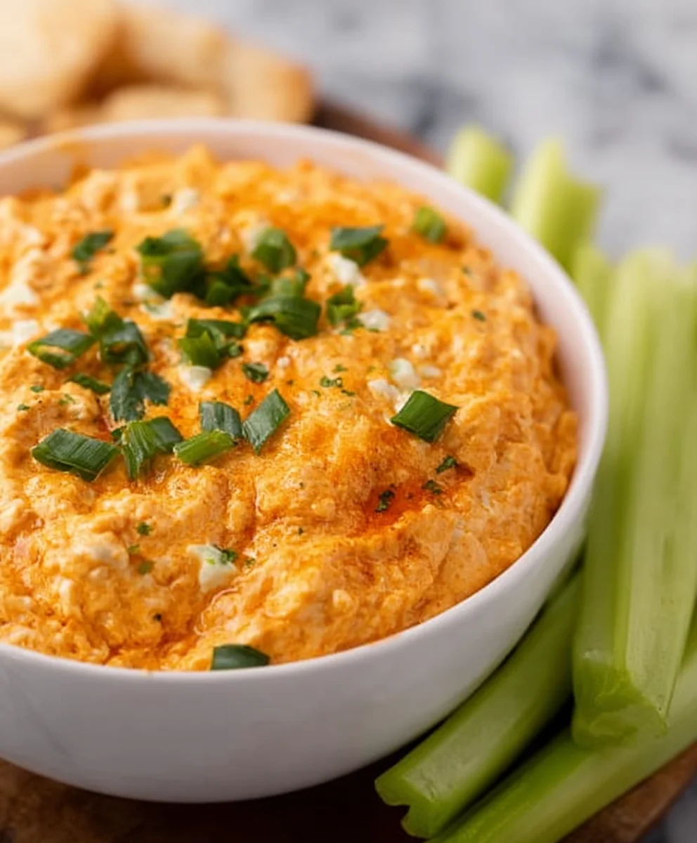 Easy Crockpot Buffalo Chicken Dip - Crowd Pleaser