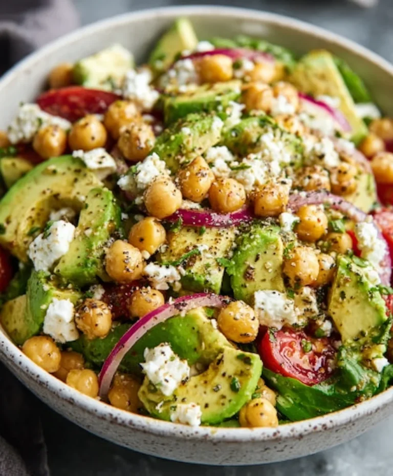 Chickpea Feta Avocado Salad- Easy & Delicious Meal