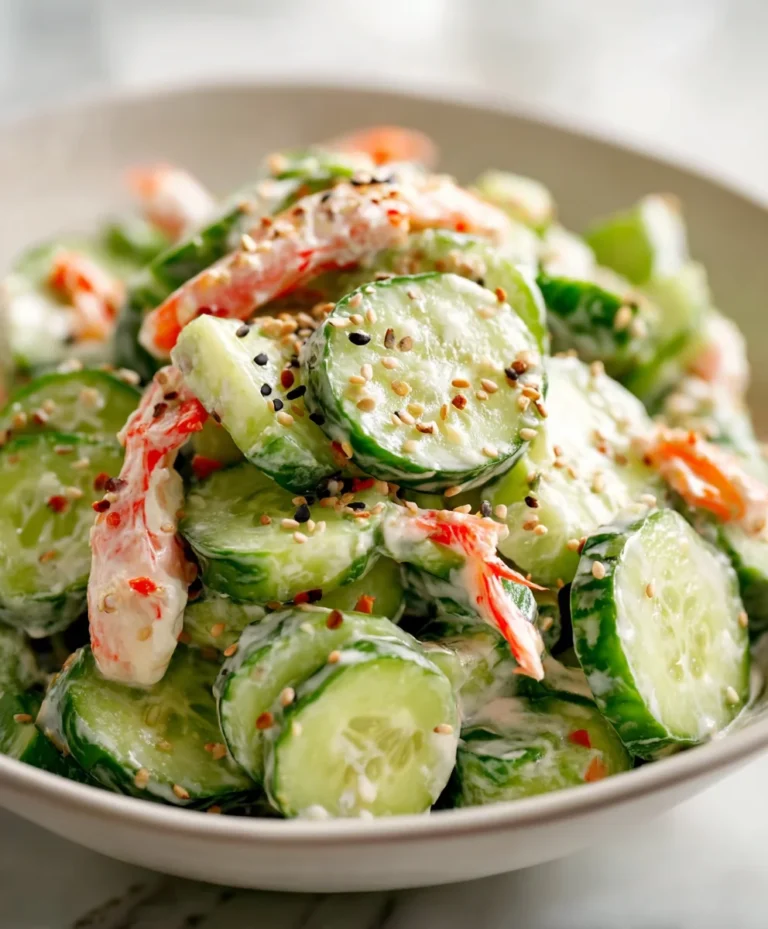 Easy California Roll Cucumber Salad- Fresh & Quick