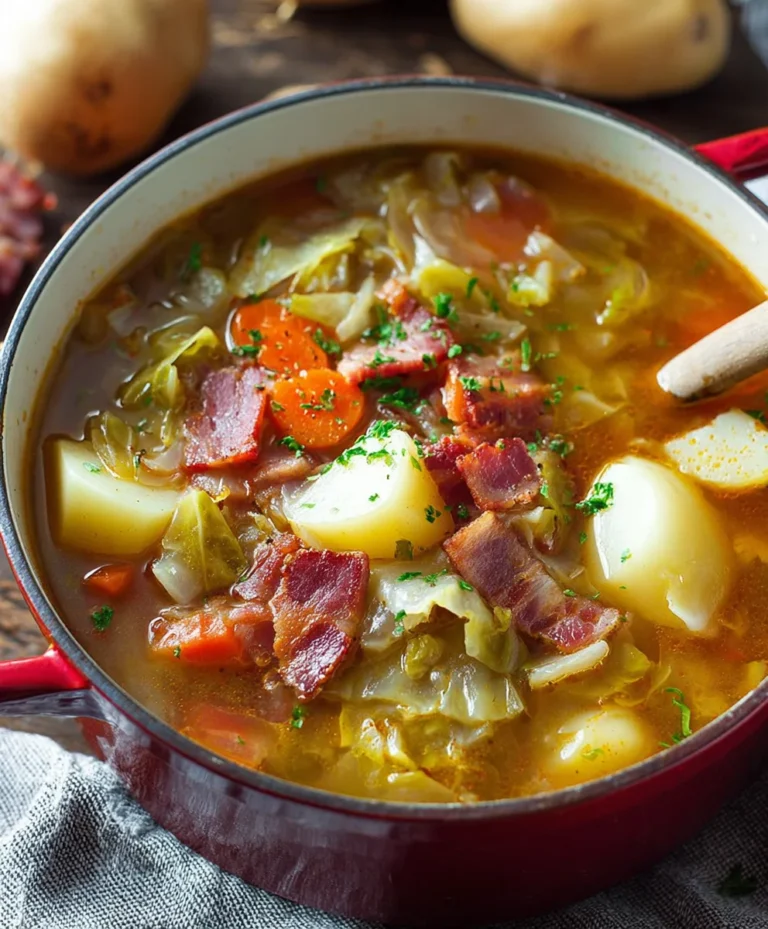 Hearty Irish Beef-Beef Bacon Cabbage Potato Soup Recipe