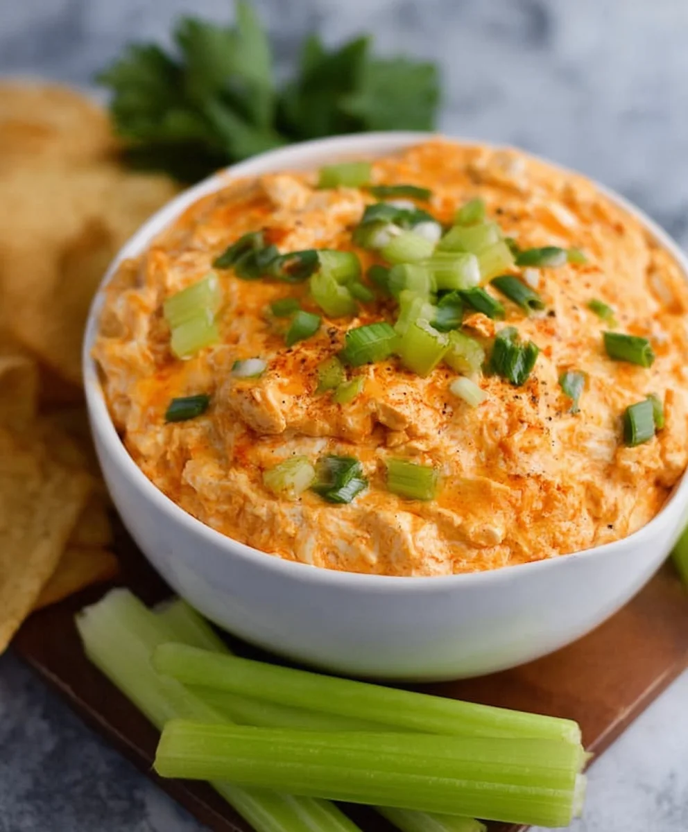 Easy Crockpot Buffalo Chicken Dip - Crowd Pleaser