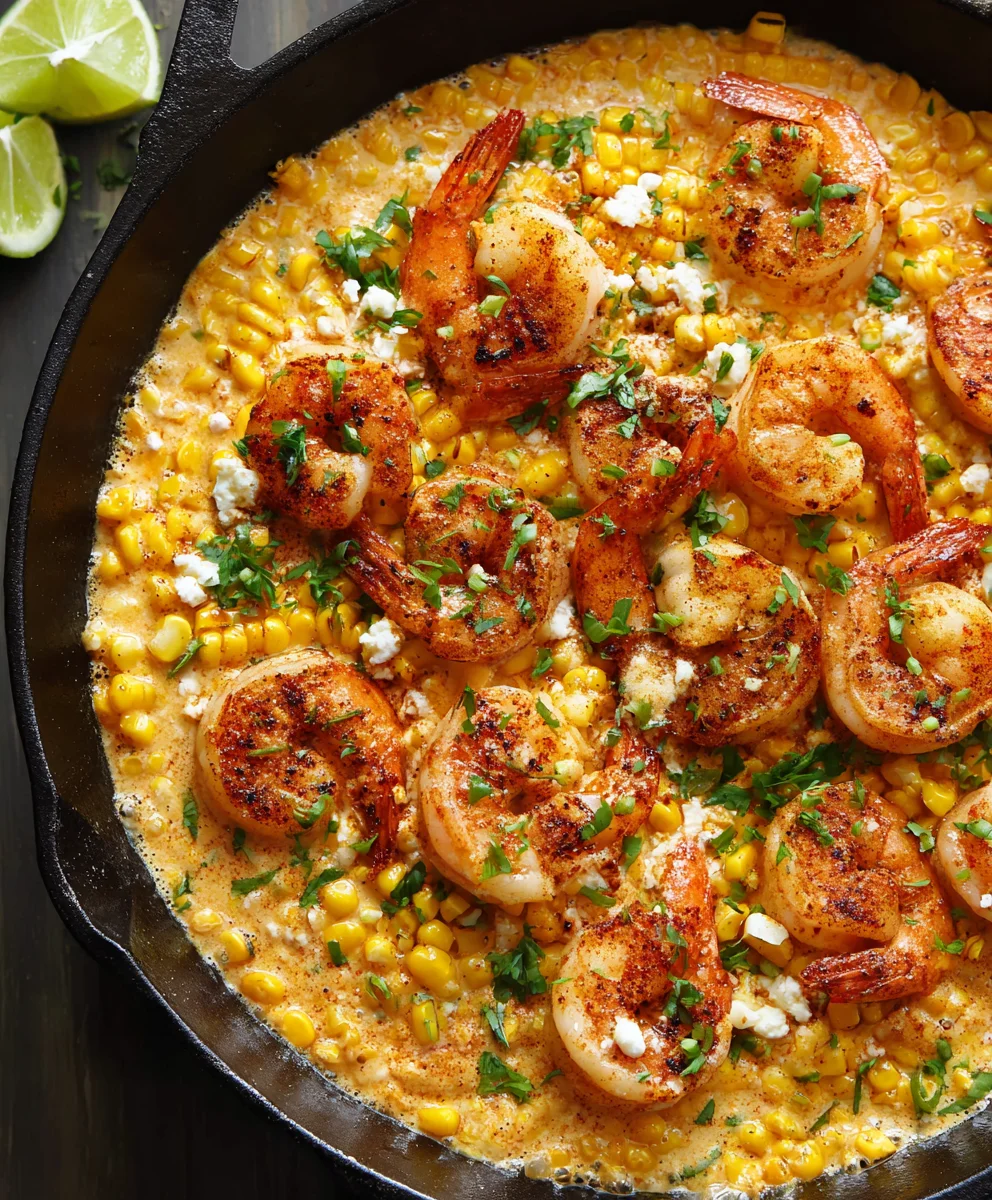 Shrimp Creamed Corn One-Pan Easy Minute Meal