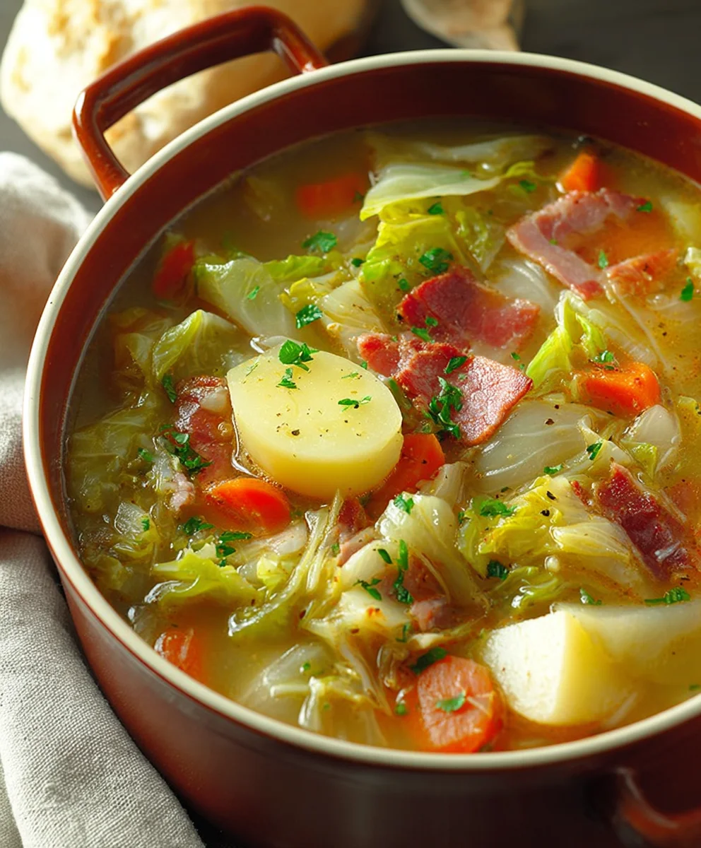 Hearty Irish Beef-Beef Bacon Cabbage Potato Soup Recipe