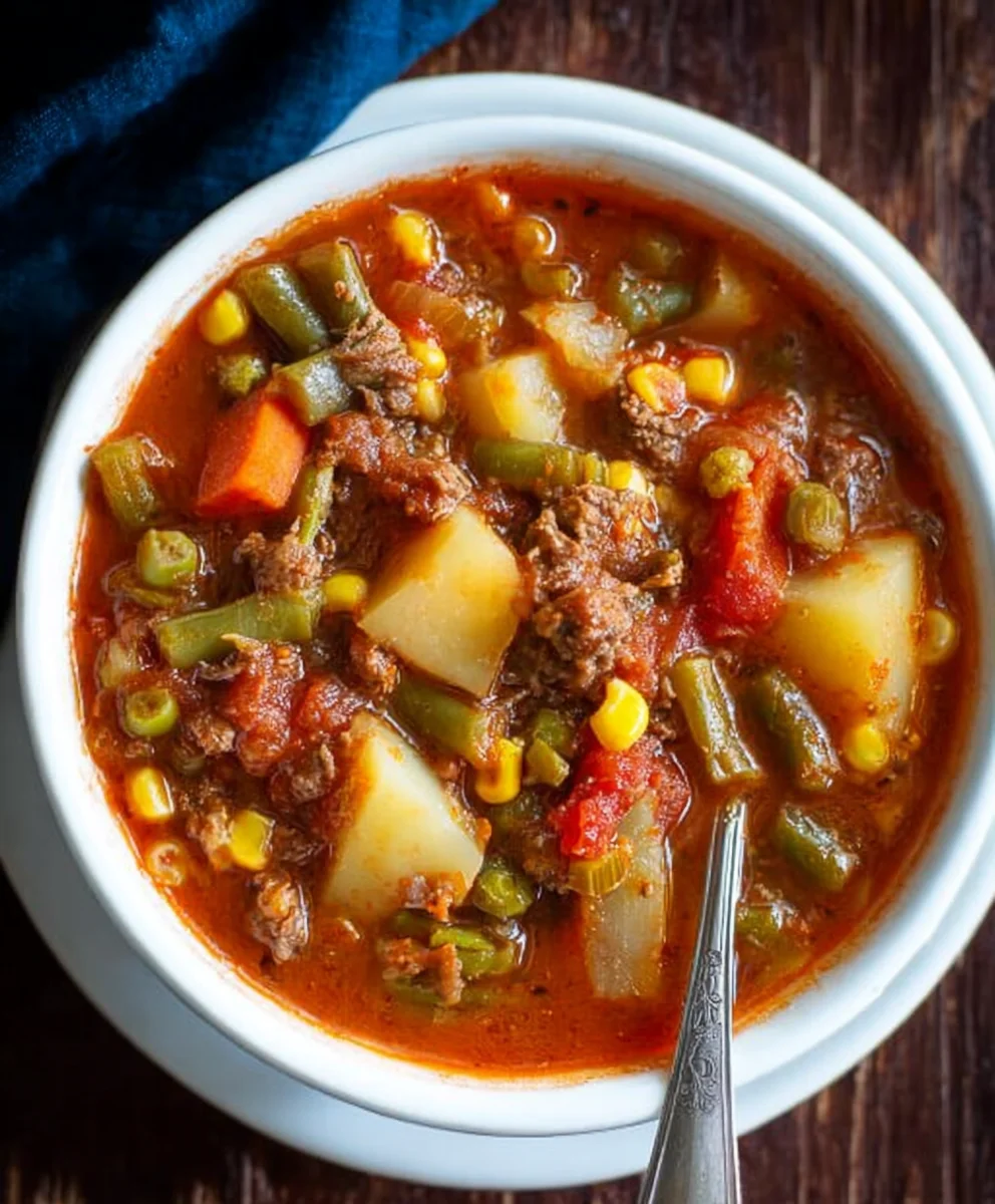 Mom's Old-Fashioned Vegetable Beef Soup Recipe