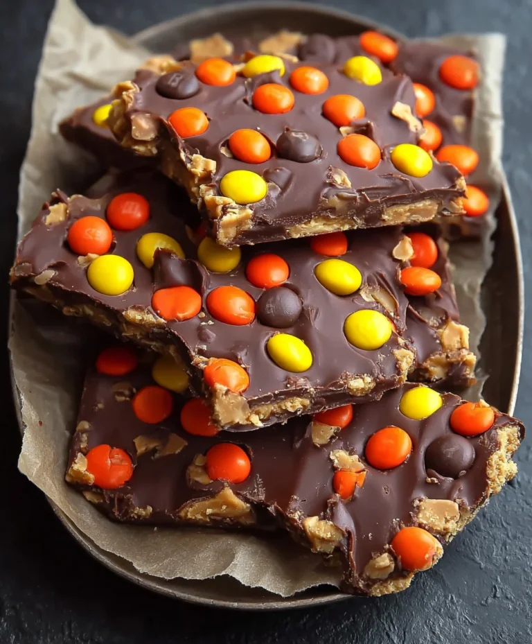 Reese’s Pieces Peanut Butter Bark-Easy Candy Recipe