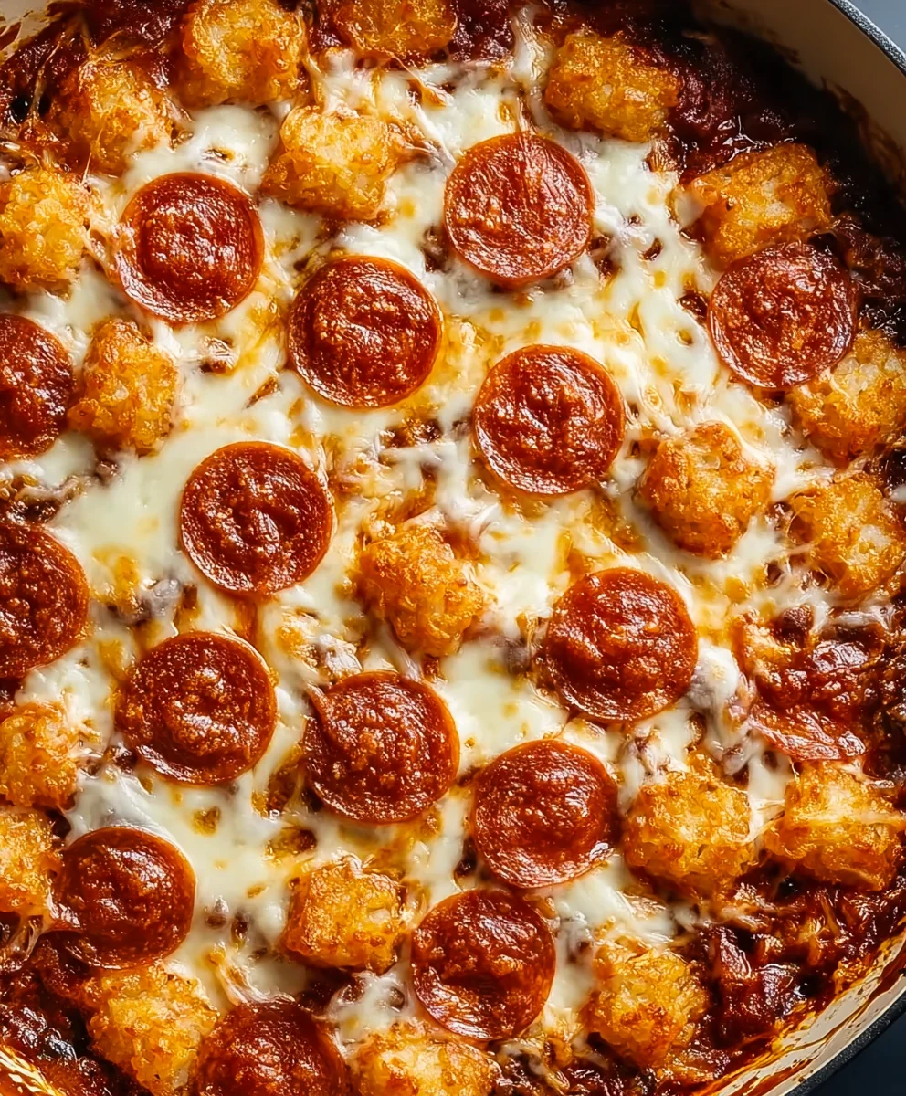Easy Pizza Beef Tot Casserole Recipe