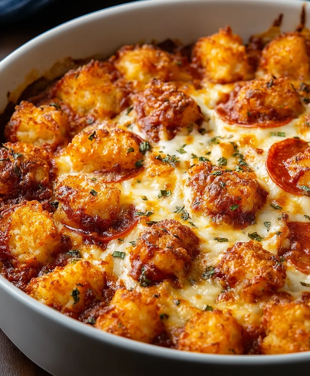 Easy Pizza Beef Tot Casserole Recipe
