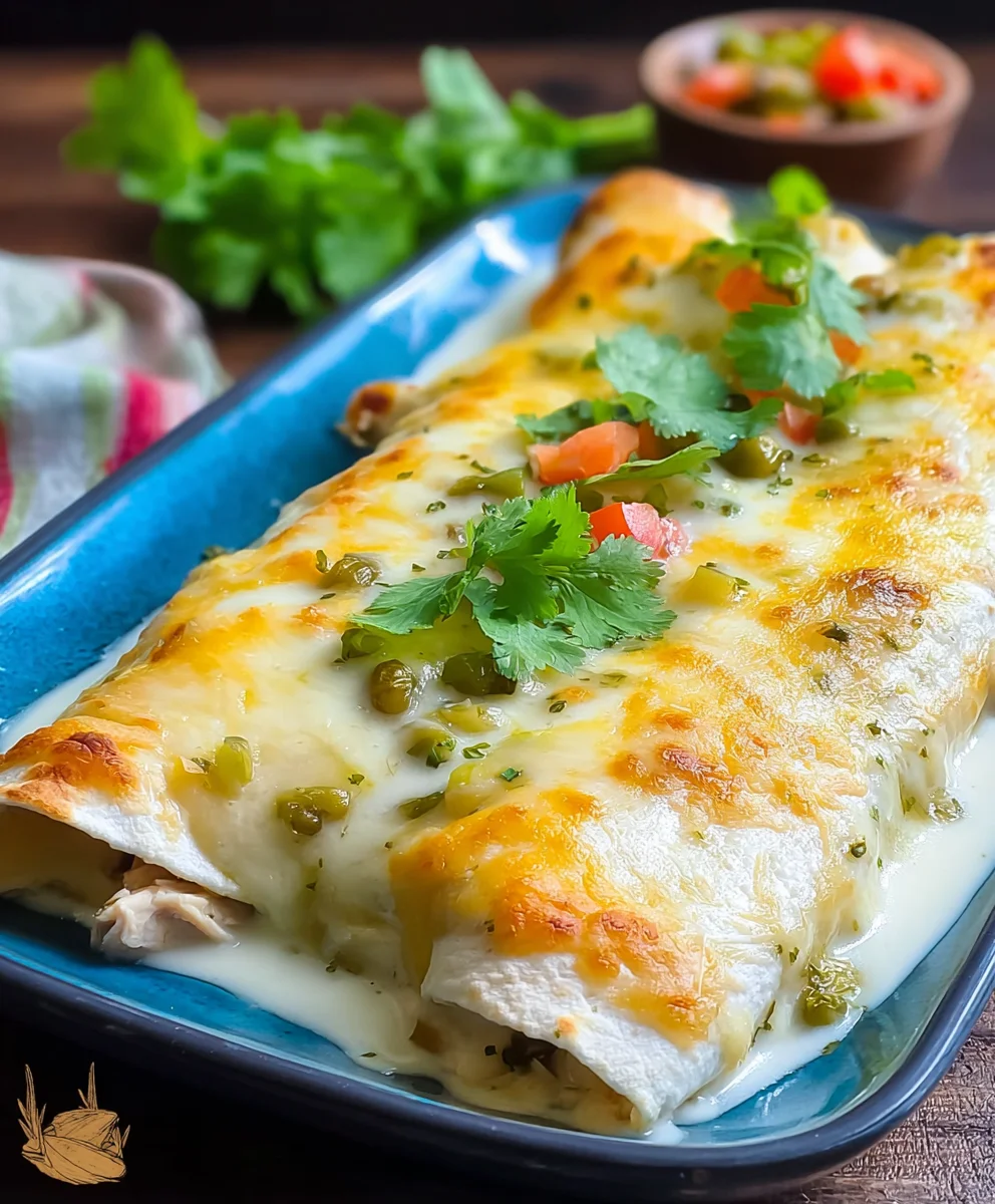 Creamy Chicken Enchiladas White Sauce Recipe