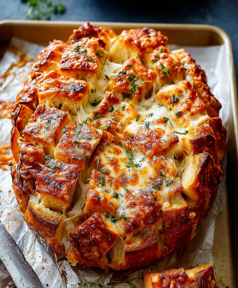Cheesy Pull Apart Pizza Bread- Easy Delicious Recipe