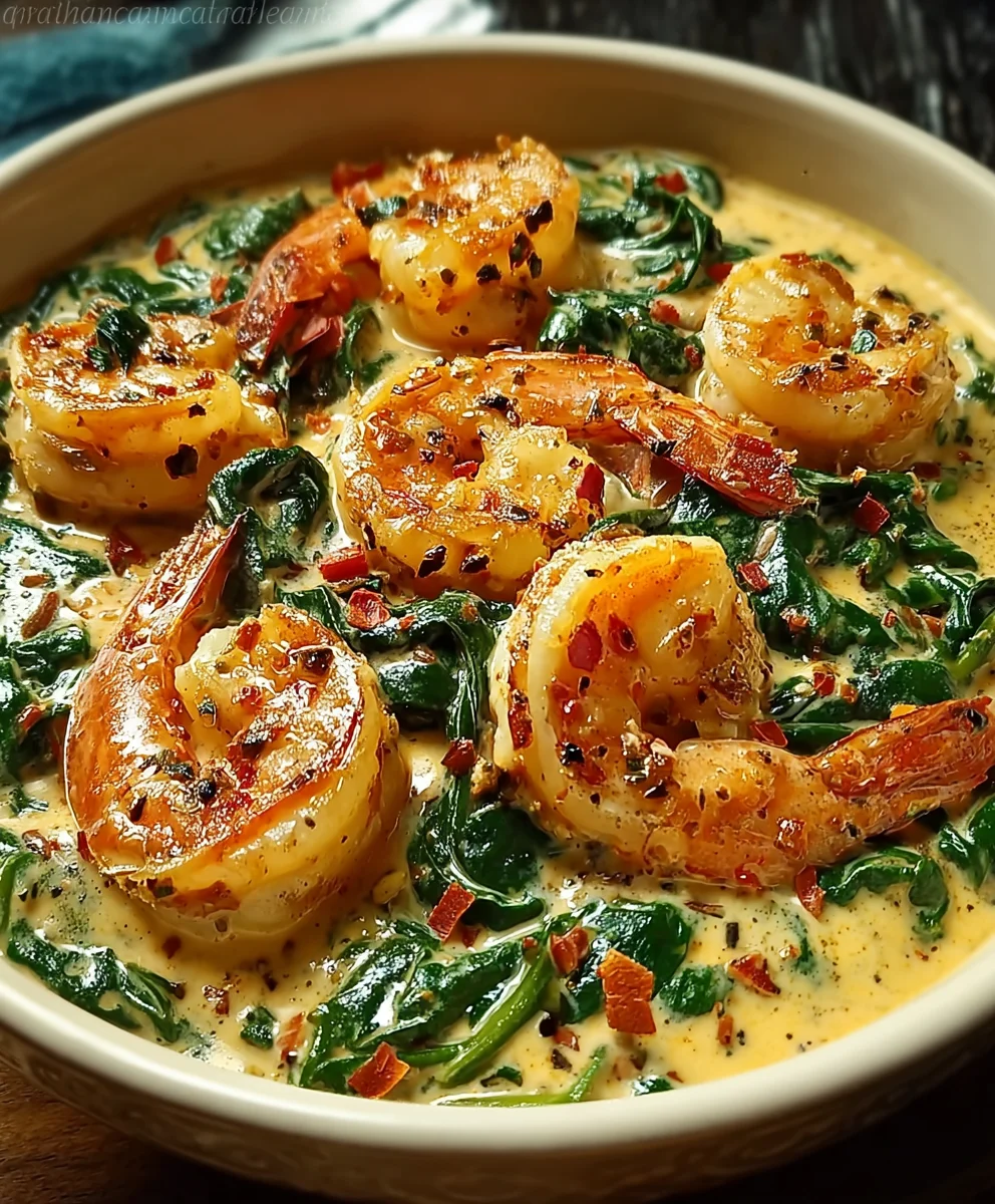 Creamy Shrimp Crab Spinach - Easy Seafood Delight