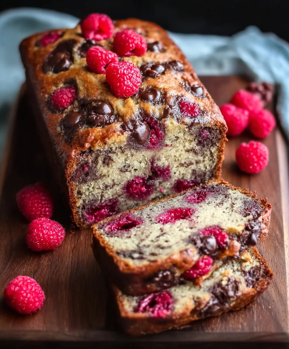 Raspberry Dark Chocolate Banana Bread Recipe