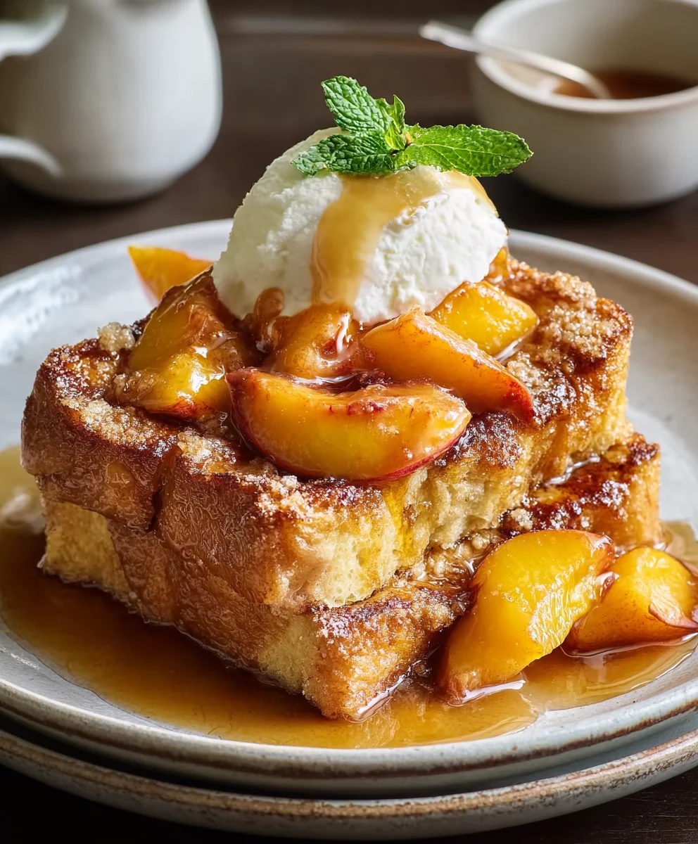 Easy Peach Cobbler French Toast Breakfast Bliss
