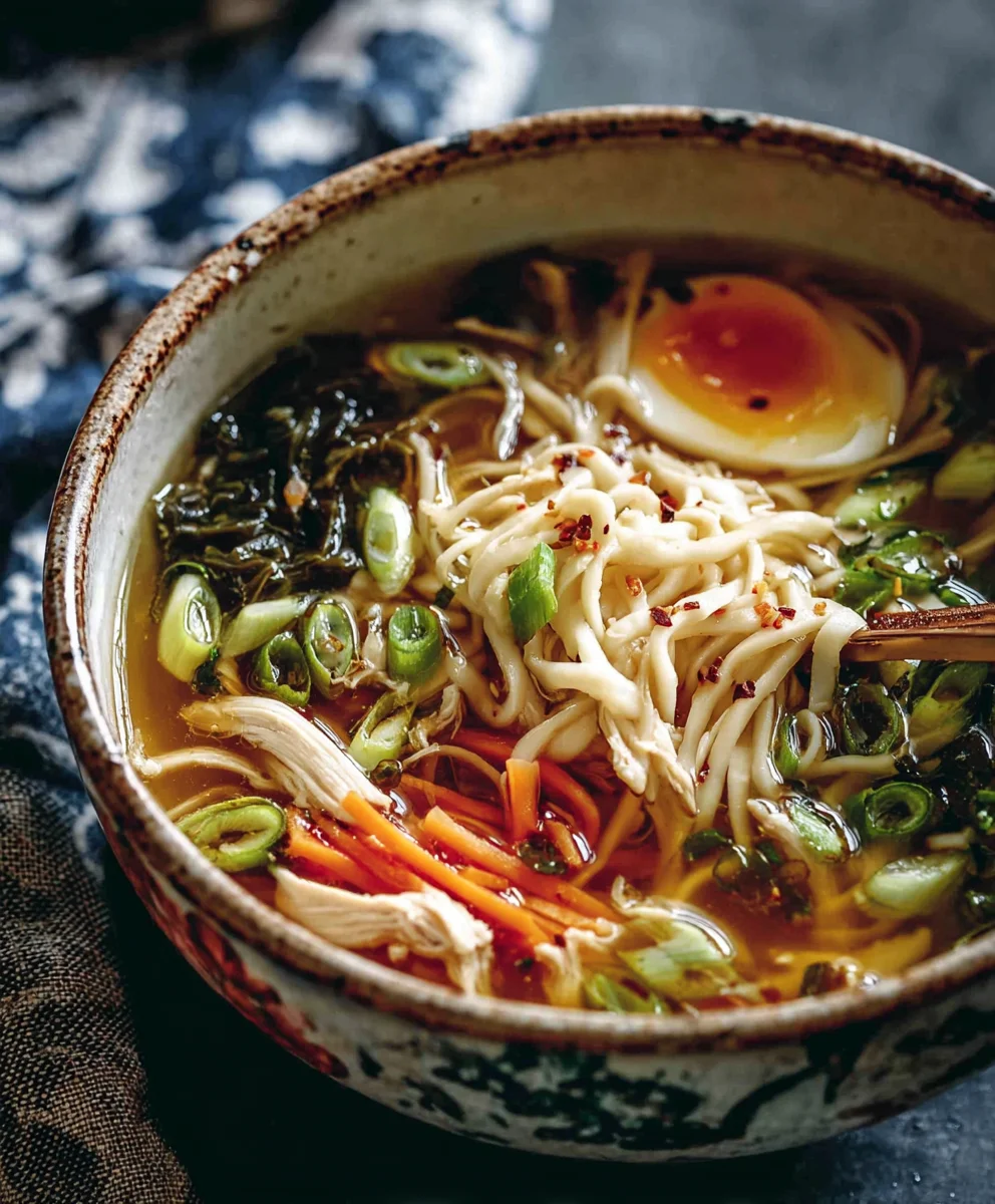 Gin Extract Scallion Chicken Noodle Soup - Flavorful Recipe