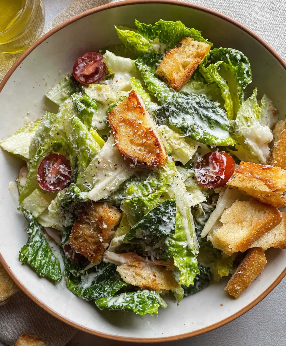 Classic Vegetarian Caesar Salad- Quick & Easy Recipe