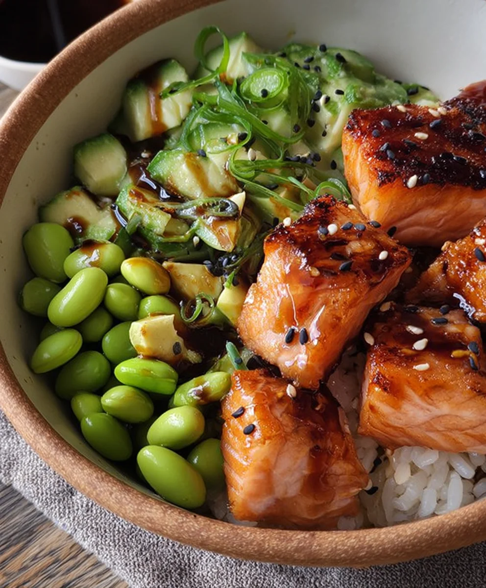 Easy Teriyaki Salmon Sushi Bowl GF-Healthy Meal