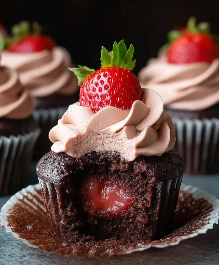 Decadent Chocolate Strawberry Cupcakes-Easy Recipe