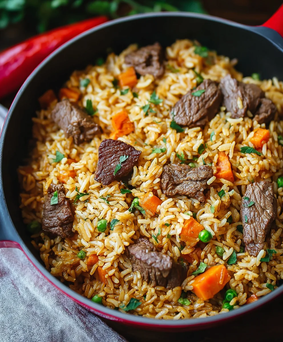 Hearty Beef Rice Plov - Easy Flavorful Recipe