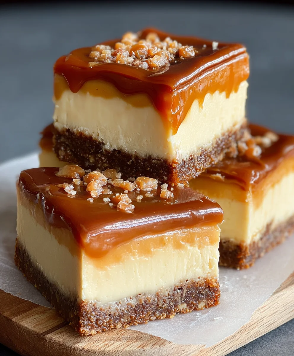 Dulce de Leche Cheesecake Bars-Sweet & Creamy Dessert