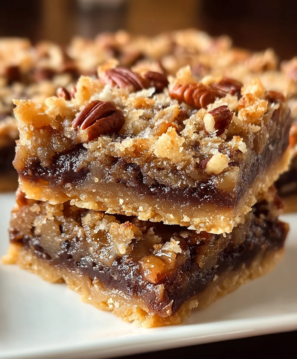German Chocolate Pecan Pie Bars- Easy Dessert