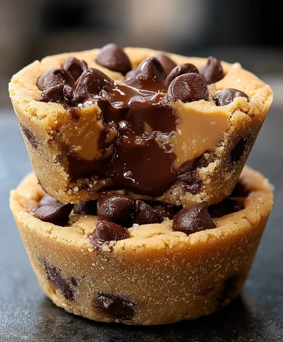 Peanut Butter Chocolate Chip Cookie Cups-Best Recipe
