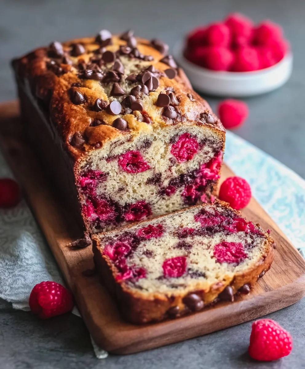 Raspberry Dark Chocolate Banana Bread Recipe