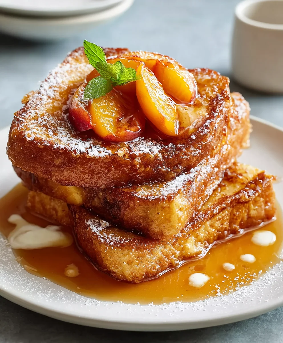 Easy Peach Cobbler French Toast Breakfast Bliss
