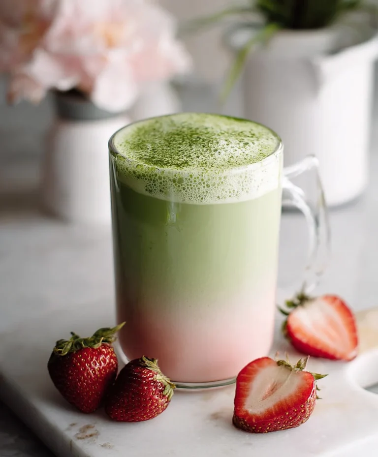 Strawberry Matcha Latte- Refreshing Sweet Drink Recipe