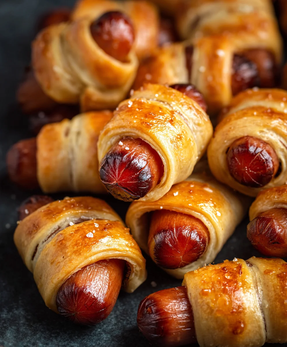 Glazed Beef Franks in Blankets - Easy Appetizer