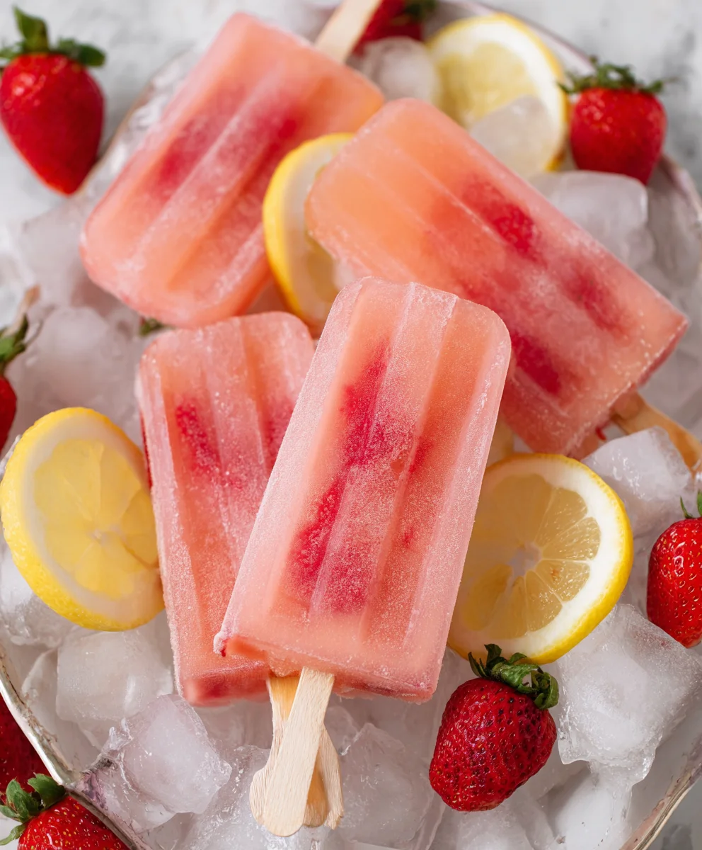 Strawberry Lemonade Popsicles- Refreshing Summer Treat