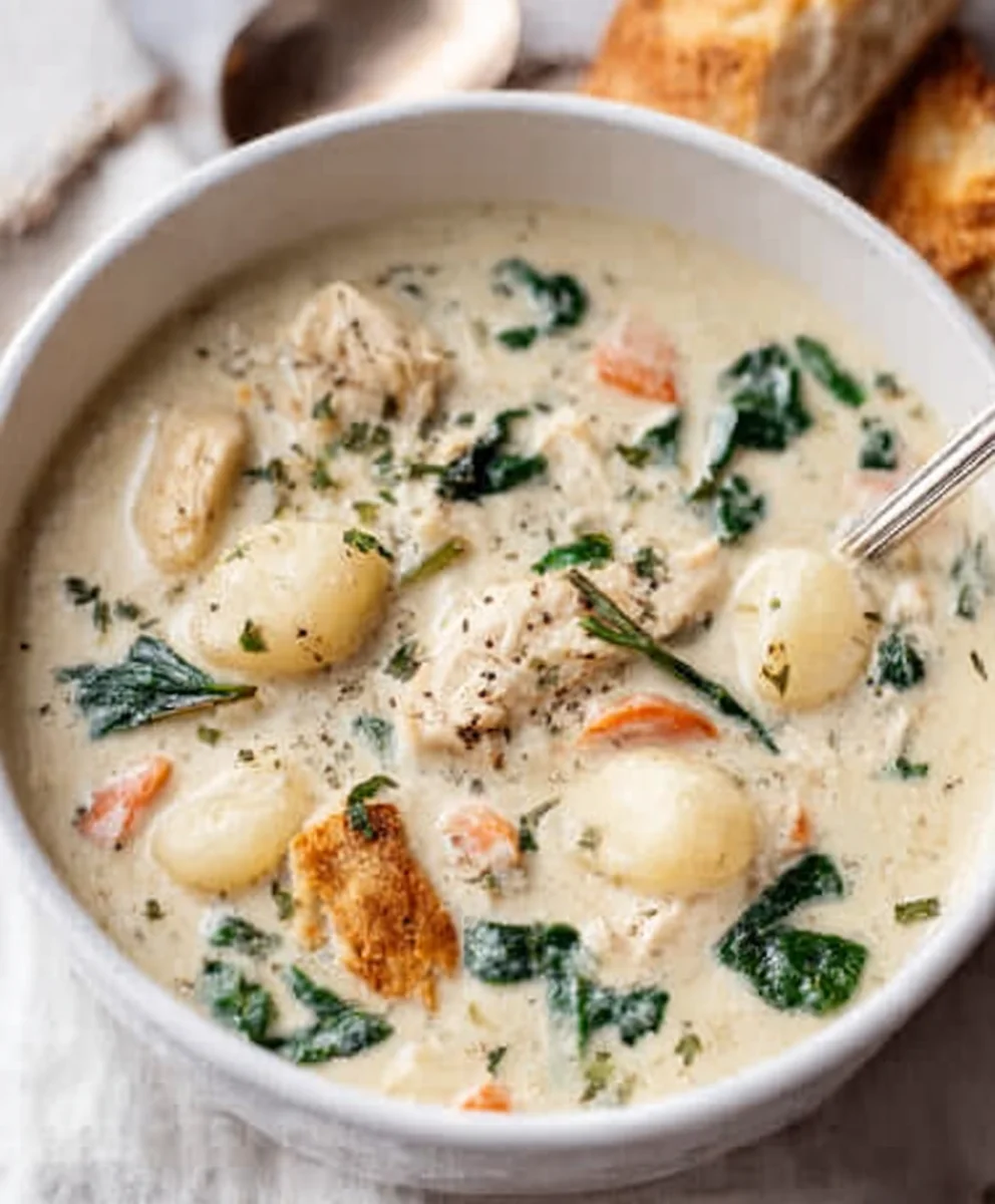Olive Garden Chicken Gnocchi Soup Recipe- Easy Copycat