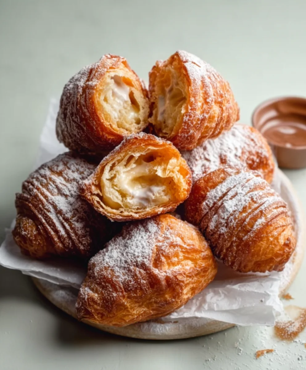 Fried Croissant Beignets- Easy Homemade Dessert Delight